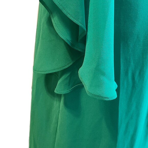 Thalia Sodi NWT Emerald Green Bell Sleeve Shift Dress & Necklace, Size L (12-14) - Picture 6 of 7